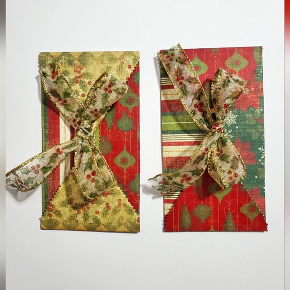 🎄 HAND CRAFTED collage Christmas envelope wallet card holder - Picture 1 of 8